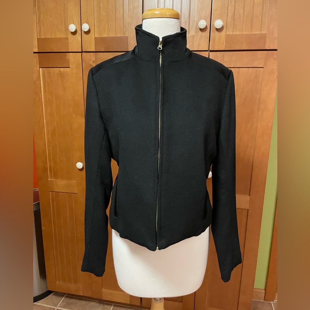 Teresa Crowninshield wool jacket with satin back and details. Size 4.